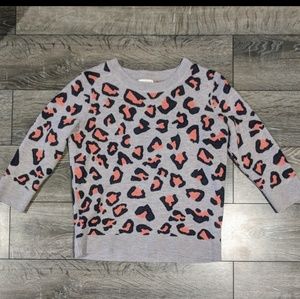 Club monaco leopard print crew sweater sz small